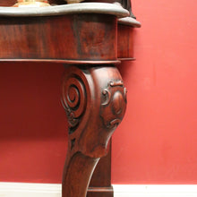 Load image into Gallery viewer, x SOLD Antique English Mahogany Marble Top Console Table / Hall Table with Claw Feet. B12379