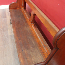 Load image into Gallery viewer, Antique Australian Mahogany Church Pew Hall or Verandah Bench Seat. B13118