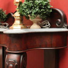 Load image into Gallery viewer, x SOLD Antique English Mahogany Marble Top Console Table / Hall Table with Claw Feet. B12379