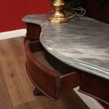 Load image into Gallery viewer, x SOLD Antique English Mahogany Marble Top Console Table / Hall Table with Claw Feet. B12379