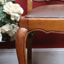 Load image into Gallery viewer, Antique French Hall or Office Chair with Turned H Stretcher Scroll Feet Ornate Splat Back and Padded Seat. B12814