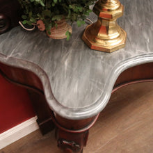 Load image into Gallery viewer, x SOLD Antique English Mahogany Marble Top Console Table / Hall Table with Claw Feet. B12379