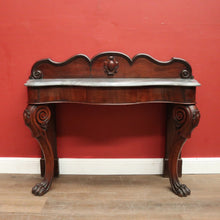 Load image into Gallery viewer, x SOLD Antique English Mahogany Marble Top Console Table / Hall Table with Claw Feet. B12379
