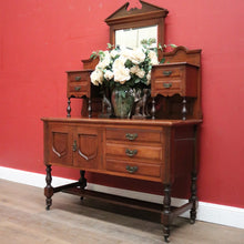Load image into Gallery viewer, x SOLD Antique English Dressing Table with Shield Shaped Mirror and Storage. B12363