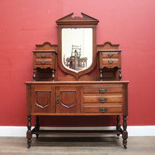 Load image into Gallery viewer, x SOLD Antique English Dressing Table with Shield Shaped Mirror and Storage. B12363