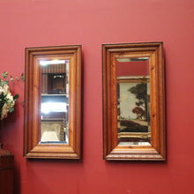 Load image into Gallery viewer, x SOLD A Pair of Antique French Pine Frame Bevelled Edge Mirrors. B12438