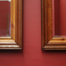 Load image into Gallery viewer, x SOLD A Pair of Antique French Pine Frame Bevelled Edge Mirrors. B12438