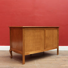 Load image into Gallery viewer, Antique French Oak Desk with Three Side Drawers Single Top Drawer Knee Hole and Key. B12812