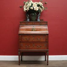Load image into Gallery viewer, x SOLD Antique French Walnut Ladies Desk with Hand-painted detail and brass handles. B12337