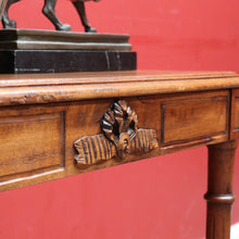 Load image into Gallery viewer, x SOLD Antique French Country Farmhouse Hall Table with Cross Stretcher Base Reeded Legs and Decorative Carved Motif. B12714