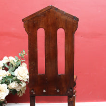 Load image into Gallery viewer, Antique Australian Cedar Hall Chair with Carved Gothic / Church Architectural Back. B13097