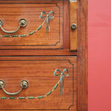 Load image into Gallery viewer, x SOLD Antique French Walnut Ladies Desk with Hand-painted detail and brass handles. B12337