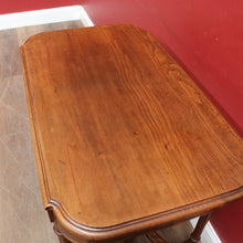 Load image into Gallery viewer, x SOLD Antique French Country Farmhouse Hall Table with Cross Stretcher Base Reeded Legs and Decorative Carved Motif. B12714