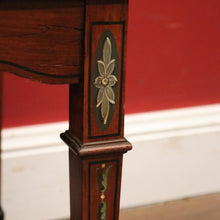 Load image into Gallery viewer, x SOLD Antique French Walnut Ladies Desk with Hand-painted detail and brass handles. B12337