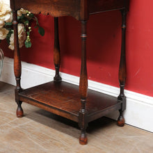 Load image into Gallery viewer, Antique English Oak Bedside Cabinet with Secret Compartment and Open Shelving. B13100