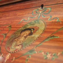 Load image into Gallery viewer, x SOLD Antique French Walnut Ladies Desk with Hand-painted detail and brass handles. B12337