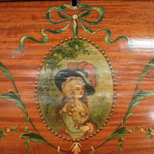 Load image into Gallery viewer, x SOLD Antique French Walnut Ladies Desk with Hand-painted detail and brass handles. B12337