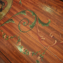 Load image into Gallery viewer, x SOLD Antique French Walnut Ladies Desk with Hand-painted detail and brass handles. B12337