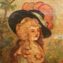 Load image into Gallery viewer, x SOLD Antique French Walnut Ladies Desk with Hand-painted detail and brass handles. B12337