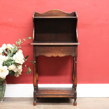 Load image into Gallery viewer, Antique English Oak Bedside Cabinet with Secret Compartment and Open Shelving. B13100
