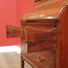 Load image into Gallery viewer, x SOLD Antique French Walnut Ladies Desk with Hand-painted detail and brass handles. B12337