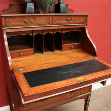 Load image into Gallery viewer, x SOLD Antique French Walnut Ladies Desk with Hand-painted detail and brass handles. B12337