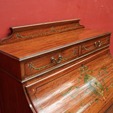 Load image into Gallery viewer, x SOLD Antique French Walnut Ladies Desk with Hand-painted detail and brass handles. B12337