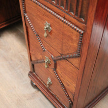 Load image into Gallery viewer, x SOLD Antique English Oak Office Desk with Brown Leather Top and Brass Handles. B12375