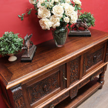 Load image into Gallery viewer, Antique French Two Door Oak Cabinet with Drawers Tier Base Carved Detail and Key. B12852