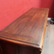Load image into Gallery viewer, Antique French Two Door Oak Cabinet with Drawers Tier Base Carved Detail and Key. B12852