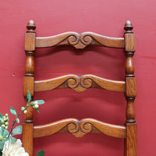 Load image into Gallery viewer, Pair of French Oak Ladder Back Chairs with Rush Seats and Acorn Finials. B12820