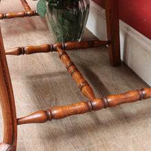 Load image into Gallery viewer, Pair of French Oak Ladder Back Chairs with Rush Seats and Acorn Finials. B12820