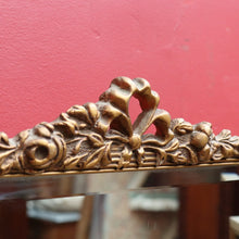 Load image into Gallery viewer, Antique Tri-fold Dressing Table Mirror, Bevelled Glass, Decorative Gilt Detail. B13099