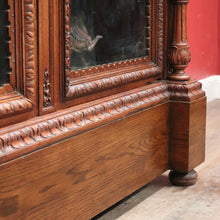 Load image into Gallery viewer, x SOLD Antique French Oak Bookcase, China Cabinet or Display Cupboard. Glass Doors. B12444