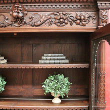 Load image into Gallery viewer, x SOLD Antique French Oak Bookcase, China Cabinet or Display Cupboard. Glass Doors. B12444