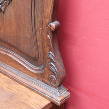 Load image into Gallery viewer, Antique French Hall Mirror with Shaped Bevelled Glass Carved Timber Frame and Floral Crown. B12719