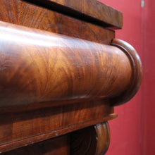 Load image into Gallery viewer, Antique Victorian Flame Mahogany Six Drawer Chest with Secret Drawer. B13108