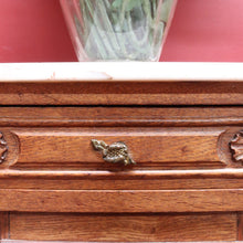 Load image into Gallery viewer, French Bedside Cabinet with Marble Top Drawer and Cupboard Storage Cabriole Legs and Carved Detail. B12741