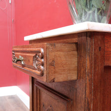 Load image into Gallery viewer, French Bedside Cabinet with Marble Top Drawer and Cupboard Storage Cabriole Legs and Carved Detail. B12741