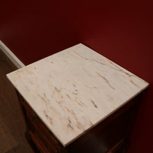 Load image into Gallery viewer, French Bedside Cabinet with Marble Top Drawer and Cupboard Storage Cabriole Legs and Carved Detail. B12741