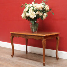 Load image into Gallery viewer, French Oak Coffee Table with Woven Cane Top Glass Cover and Carved Central Medallion. B12861