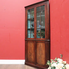 Load image into Gallery viewer, x SOLD Antique Georgian Corner Cabinet, Glass Door to Upper Section. B12445