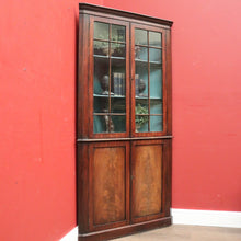 Load image into Gallery viewer, x SOLD Antique Georgian Corner Cabinet, Glass Door to Upper Section. B12445