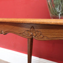 Load image into Gallery viewer, French Oak Coffee Table with Woven Cane Top Glass Cover and Carved Central Medallion. B12861