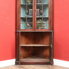 Load image into Gallery viewer, x SOLD Antique Georgian Corner Cabinet, Glass Door to Upper Section. B12445