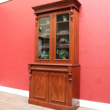 Load image into Gallery viewer, Antique Australian Cedar 4 Door 2 Height Bookcase or China Cabinet. B13105