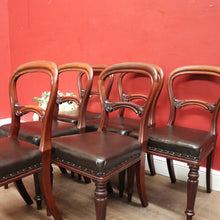 Load image into Gallery viewer, x SOLD Six Dining Chairs or Kitchen Chairs. English, Mahogany and Leather, circa 1870. B12450