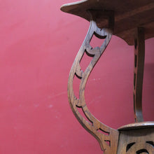Load image into Gallery viewer, x SOLD Antique French Art Nouveau Plant Stand with Shaped Top Tiered Base and Fretted Cut Out Detail. B12764