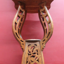 Load image into Gallery viewer, x SOLD Antique French Art Nouveau Plant Stand with Shaped Top Tiered Base and Fretted Cut Out Detail. B12764