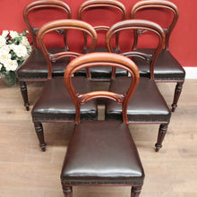 Load image into Gallery viewer, x SOLD Six Dining Chairs or Kitchen Chairs. English, Mahogany and Leather, circa 1870. B12450